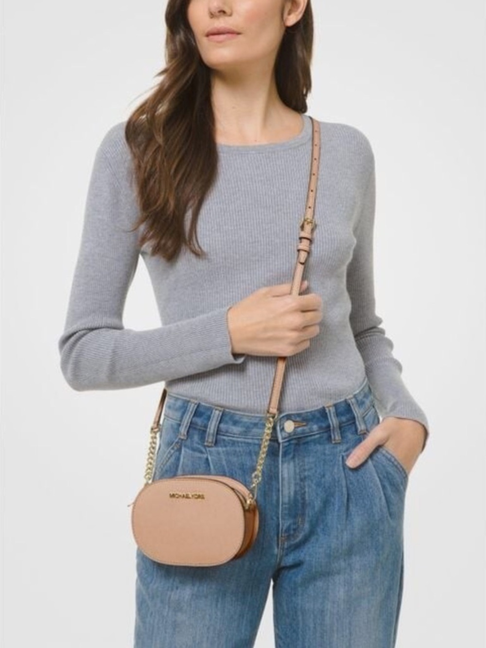 Michael Kors Jet Set Travel Small Saffiano Leather Convertible Crossbody Bag